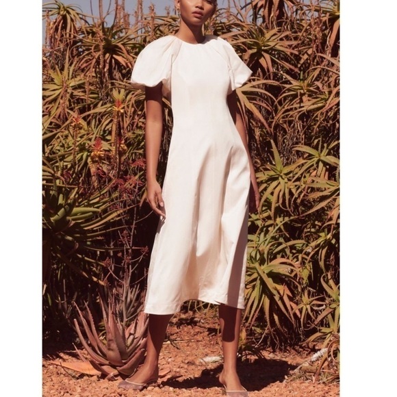 Nwt REBECCA VALLANCE Aimee Midi Dress Ivory 12 - Picture 4 of 14
